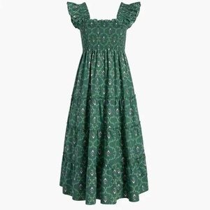 Hill House Nap Dress Green Trellis